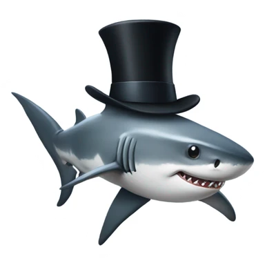 shark with tophat sticker