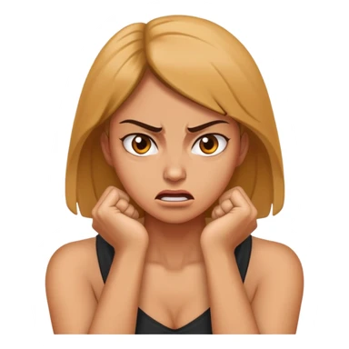 angry woman with her hands around her neck sticker