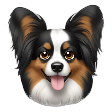 papillon dog boy sticker