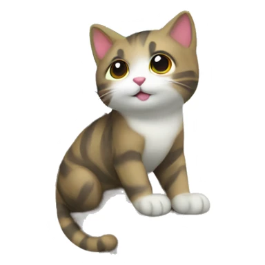 Rainbow cat on a tree sticker