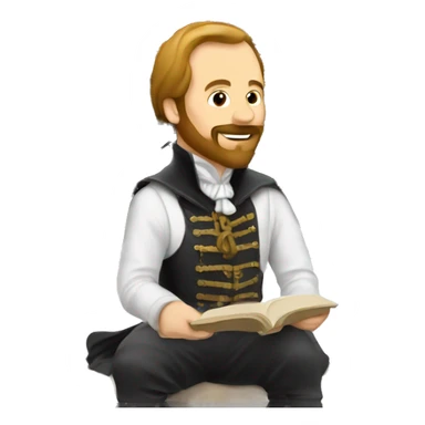 Shakespeare sitting on the Eiffel Tower  sticker