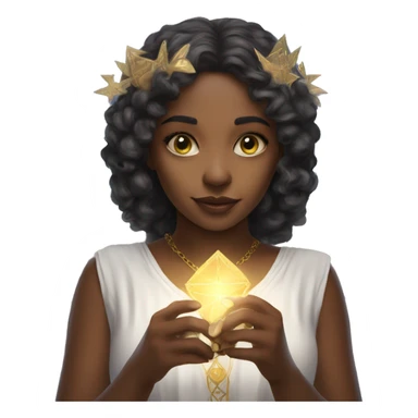 Beautiful angelic girl with tarot cards  sticker