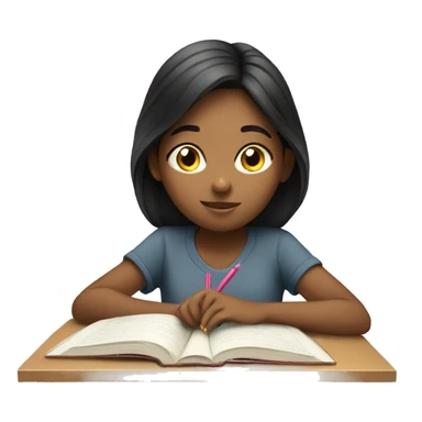 girl studying  sticker