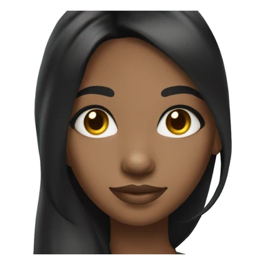 A African American girl with long black hair and nails side eying  sticker