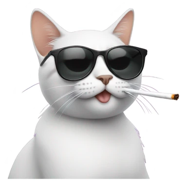 Cat with sunglasses smoking sticker