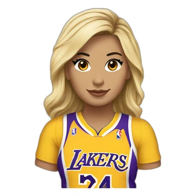 demi lovato with yellow lakers jersey sticker