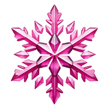 Pink crystal gemstone snowflake  sticker