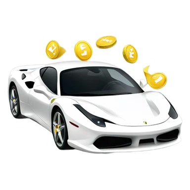 money flying out of ferrari supercar sticker
