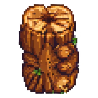 a single wood log, pixel art style, no background sticker