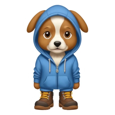 Dog with hoodie and some good boots sticker