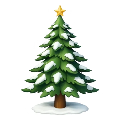 Christmas tree with white lights in nature and snow on top sticker