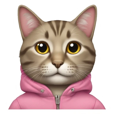 cat with pink clothes sticker