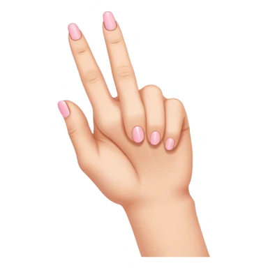 A hand with index and middle finger touching then ring finger tip touching thumb then pinky finger sticker