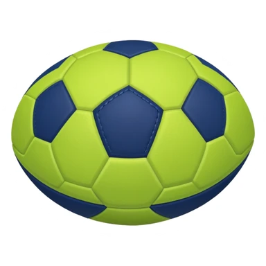 lime green colored football with navy-blue stitching and gray stripes sticker