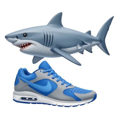 Shark with blue nike shoes on his legs sticker