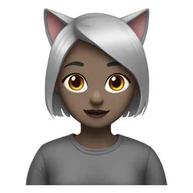 ugly girl with grey british short hair cat sticker