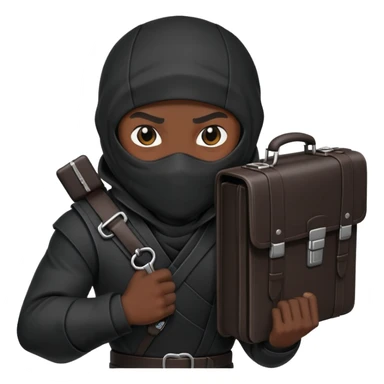 black ninja holding a briefcase sticker