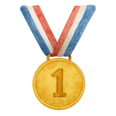 watercolor style medal sticker