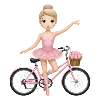 Pretty ballerina on a bicycle sticker