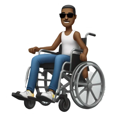 Guy on wheelchair with sunglasses  sticker