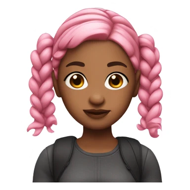 memoji girl pigtails pink hair sticker