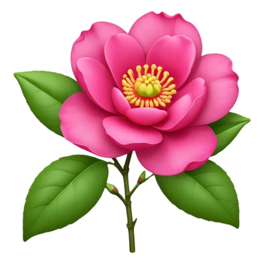 camélia flower with bud hot pink  sticker