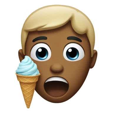 Sobbing with ice cream  sticker