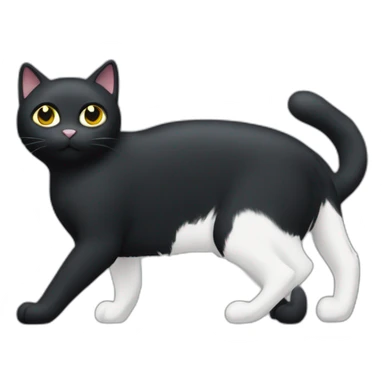 black cat with a white spot on his neck wearing a nike tech sticker