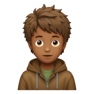 Felix Freckles straykids emoji shaggy hair the color browm sticker
