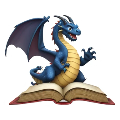 book with a dragon climbing on it sticker