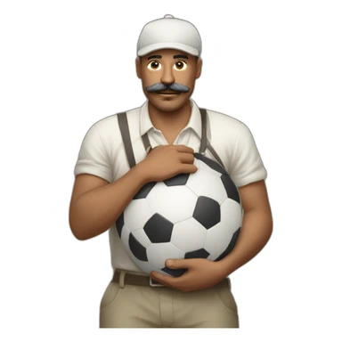  Expressively strenuously carrying heavy balls white Cuban Man with mustache sticker