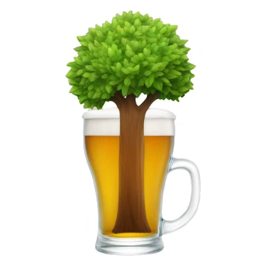 tree inside of a beer glass sticker