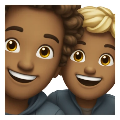 smiling duo portrait meme sticker