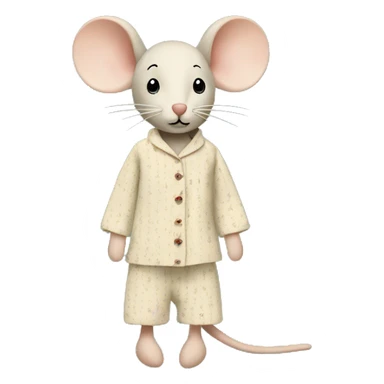 maileg fabric mouse in pajamas sticker