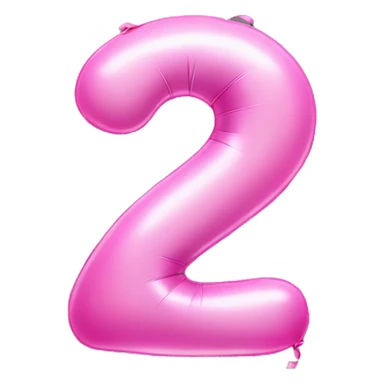 Pink baloon in the shape of number 2 more shiny sticker