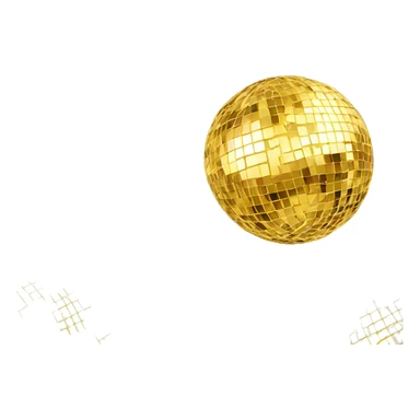 Gold disco ball sticker