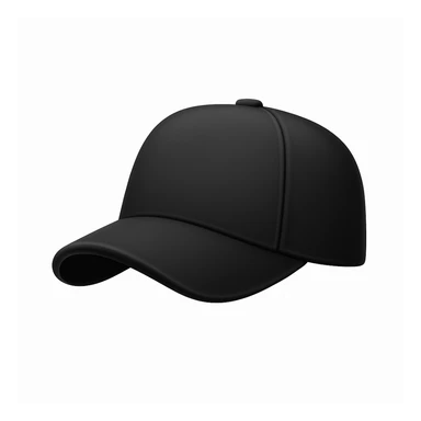 Make a black hat emoji exactly like the reference image, in iOS emoji style. Same shape, color, and texture, smooth and shiny. The style should resemble iOS emoji style. sticker