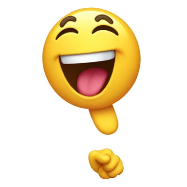 laughing out loud emoji pointing to the left sticker