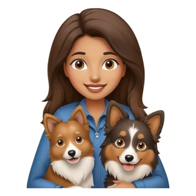 Gorgeous Latina photographer with cute collie dog sticker