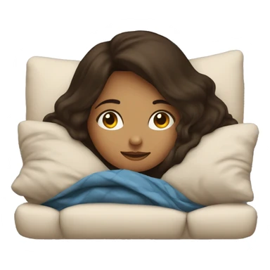 Brunette girl laying on the couch with a blanket around her sticker