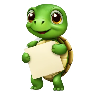 A cute little turtle with a marked to-do list sticker