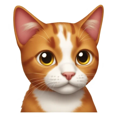 A red-haired cat with a bow on his ear sticker