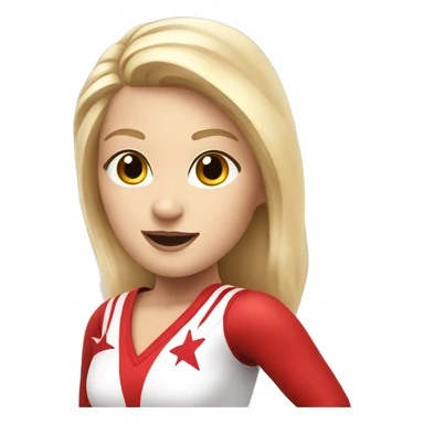 White Cheerleader with Blonde Hair in a red and White Cheerleading Uniform  sticker