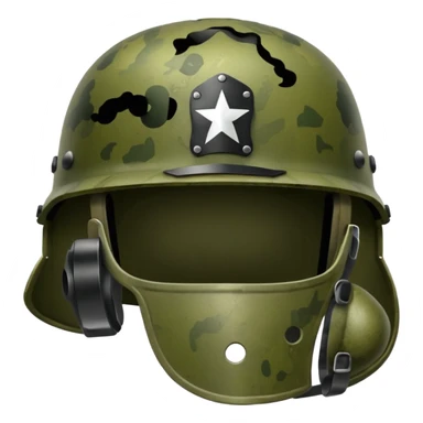 military helmet in camouflage ww2 sticker