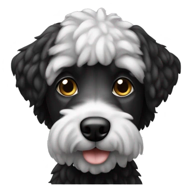 Perro caniche negro con pecho blanco  sticker