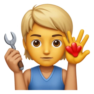 An emoji representing the ironman challenge for an mmorpg player who crafts everything themselves the hard way, and does not buy or sell items in-game. sticker