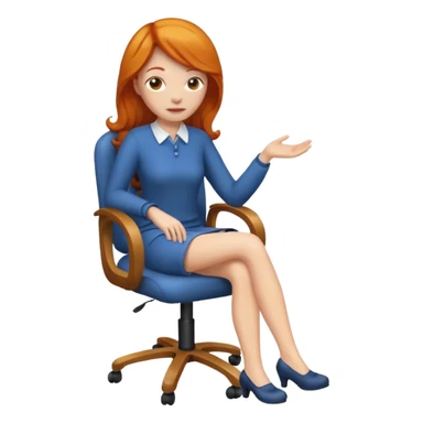 ginger woman sitting on chair sticker