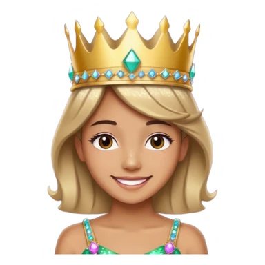 A stylish teen wearing a hand-crafted crown for fun. sticker