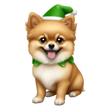 Pomeranian puppy wearing elf ears  sticker