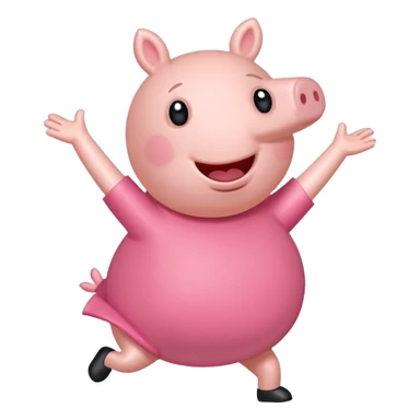 Peppa Pig with arms swinging, Griddy dance sticker